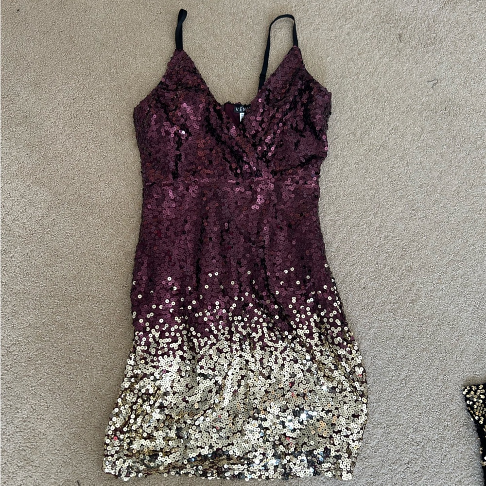 Venus spaghetti strap sparkly dress